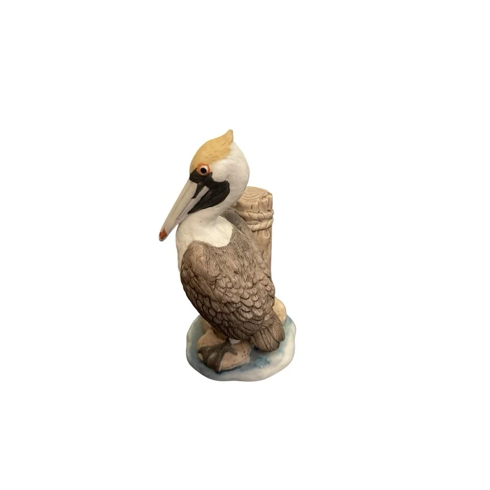 George Good Vintage Porcelain Pelican Figurine Nautical Dock Piling Coastal